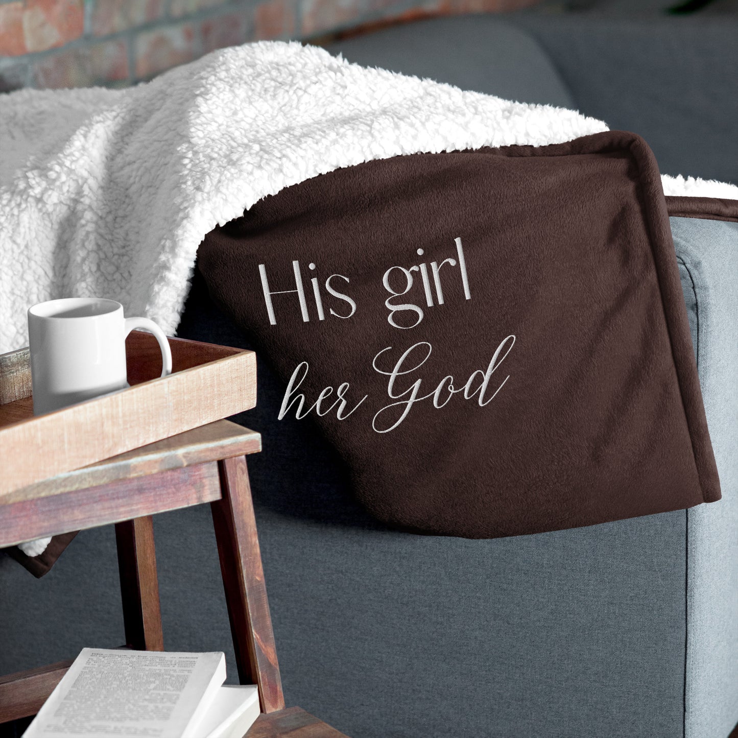 His girl her God Premium sherpa blanket