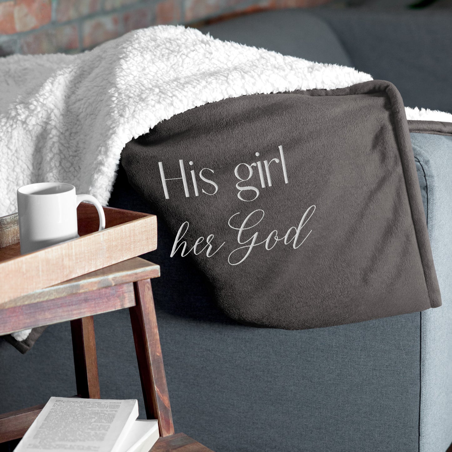 His girl her God Premium sherpa blanket