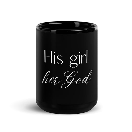 His girl her God Black Glossy Mug